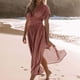 thumbnail image 4 of Vestido largo sexy con abertura y cuello en V para mujer: tejido ligero y fluido, corte holgado, adecuado para fiestas, citas y vacaciones, disponible en varias tallas., 4 of 8