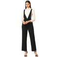 thumbnail image 1 of Monos De Mujer Pantalones Anchos Con Bolsillos Inclinados Monos Largos Con Tirantes Negro S, 1 of 6