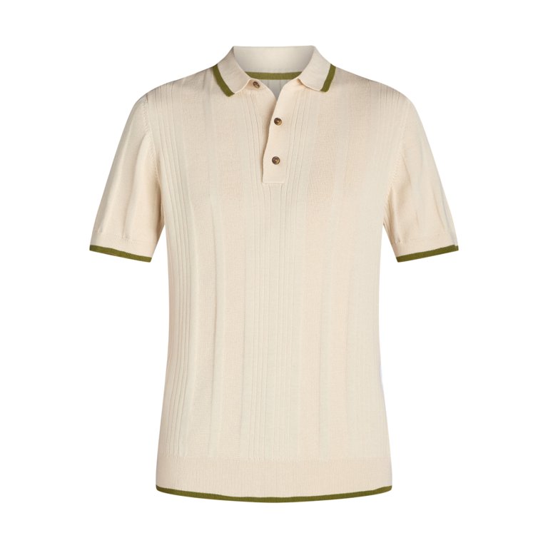 トップス Viavanda rib knit polo shirts トップス Viavanda rib knit polo shirts SMOOTH KNIT POLO