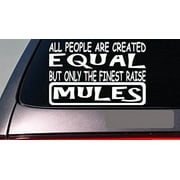 Mules all people equal 6" sticker *E480* decal vinyl mule draft hinny pull cart