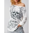 thumbnail image 4 of Qiylii Y2K Grunge Graphic Shirt Women Long Sleeve Vintage Crop Top Fairy Grunge Aesthetics Tees Shirt Streetwear, 4 of 8