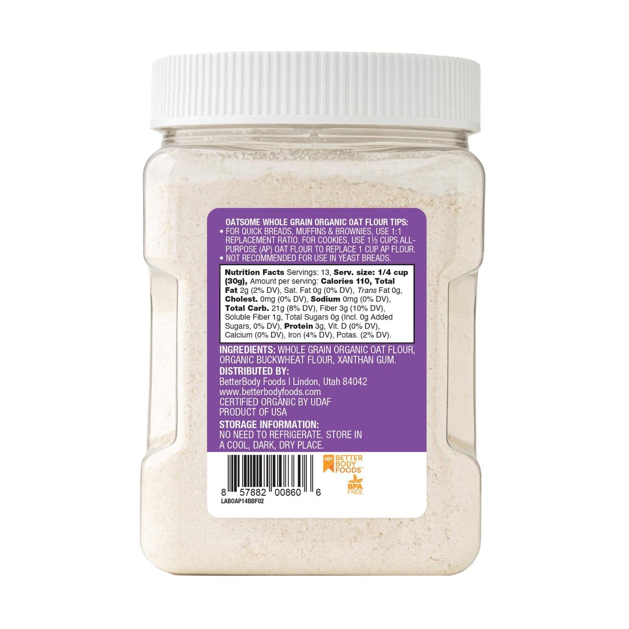 Oatsome Organic Oat Flour Blend, Gluten-Free, 14oz