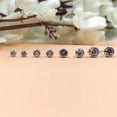 thumbnail image 4 of 6 Mm April Birthstone White CZ Stud Earrings Minimalist Handmade Gift With Pushback 925 Sterling Silver, 4 of 5