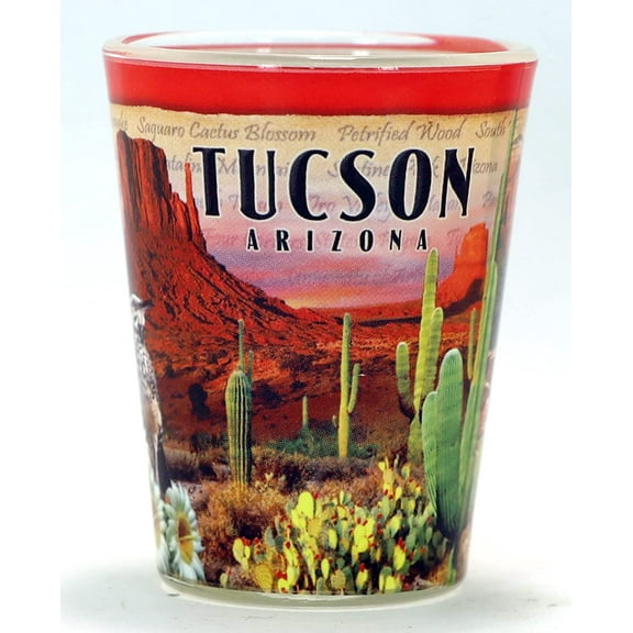 Tucson Arizona Stamp Design Shot Glass