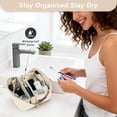 thumbnail image 7 of Gynky Large Travel Makeup Bag for Women - Waterproof Cosmetic Bag, Flat Open Toiletry Bag with Ample Space for Skincare, Brushes & Travel Essentials, Portable Design（White）, 7 of 7