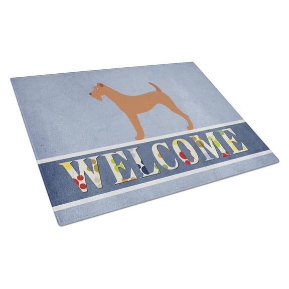 Caroline's Treasures Irish Terrier Welcome Glass Cutting Board Large