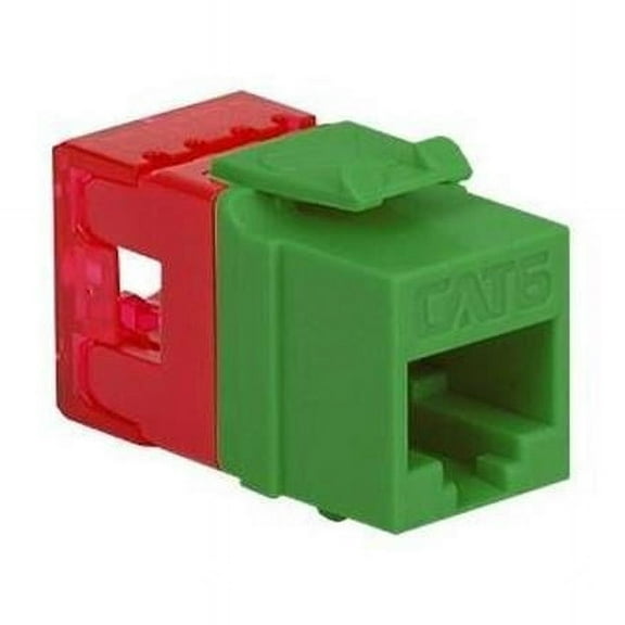CAT6 RJ45 Keystone Jack for HD Style Module, Green - Pack of 25