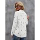 thumbnail image 5 of Blusa túnica de manga larga, camisa elegante con cuello en V, camisa con botones, camisa informal holgada de manga larga, 5 of 7