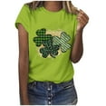 thumbnail image 1 of TopLLC St. Patrick's Day Patricks Day Chemises pour Femmes Hauts de Sarrau St Patricks Day Mode pour Dames St. Imprimé Léopard Manches Courtes Col Rond Chemise Femme Décontractée Ample, 1 of 4