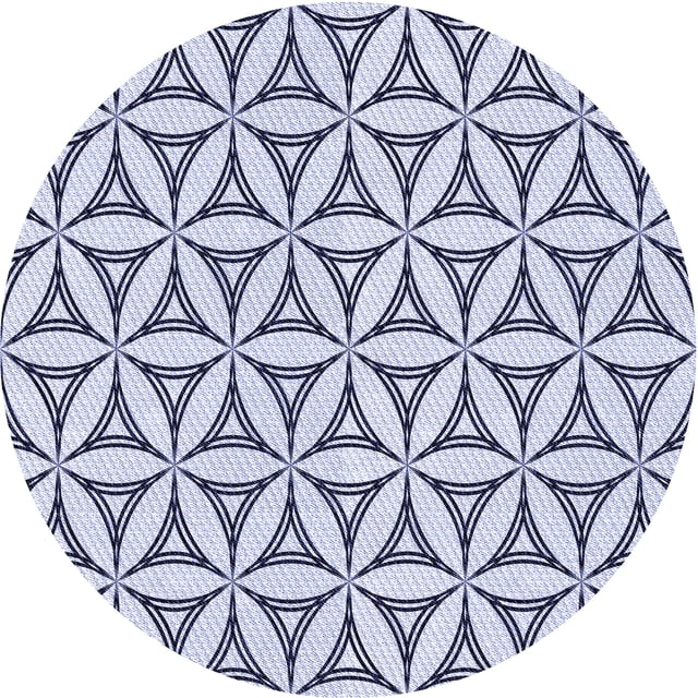Ahgly Company Tapis d'Intérieur Lavables en Machine, Ronds, Bleu Lavande Transitionnel, Ronds de 3'