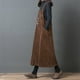 thumbnail image 4 of Nueva moda mujer de pana vestido vintage bolsillo correa casual otoño invierno flojo chaleco vestido Tomshoo Café/XL, 4 of 7