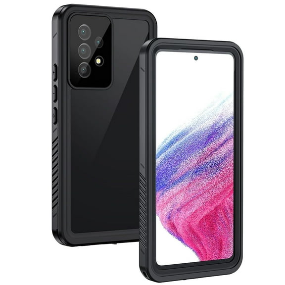 AICase For Samsung Galaxy A53 5G Case IP68 Waterproof Dustproof Case with Built-in Screen Protector, Rugged Full Body Shockproof Phone Cover for Samsung A53 5G, Black/Clear