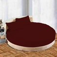 thumbnail image 2 of Cotton Sheet Round, 4 Piece Cotton Round Bedsheet 100% Egyptian Cotton, 18" Deep Pocket,96" Diameter, 400 TC, Round Sheet Set, Super Soft, Luxury and Easy Care -Burgundy Solid, King Size, 2 of 3