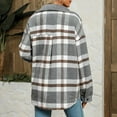 thumbnail image 3 of Leesechin Womens New and Trending Flannel Plaid Shirts Pockets Long Sleeve Tops Outwear Coat, 3 of 6