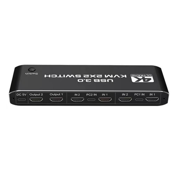 USB C Powered KVM Switch HDMI 2.0b HDCP 2.2 Supported, Anti-Interference for Seamless Workstation Integration