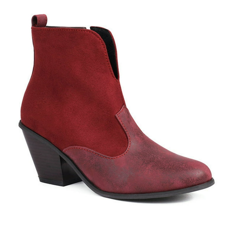 Burgundy ankle boots womens uk sale