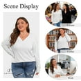 thumbnail image 5 of SHEWIN Womens Blouse Plus Size Tops Lace V Neck Long Sleeve T Shirts Dressy Eyelet Embroidered Tunics Top Spring Fall Blouses White 4X, 5 of 9