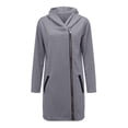 thumbnail image 5 of Ladies Coat Warm Pocket Side Zipper Plus Jacket Hooded Jacket Winter Fashion Sweater Blouse Coat String Jacket Women Women Fitted Jacket Jacket Women Fashion Casual Jacket Zip Jacket Women Organic, 5 of 5