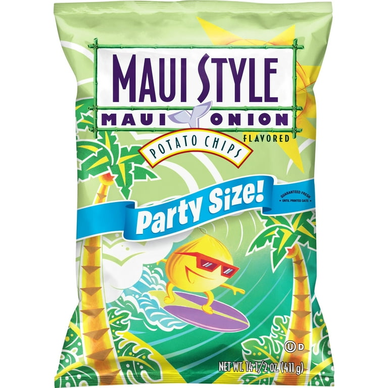 Maui Style Maui Onion Flavored Potato Chips, Party Size, 14.5 oz Bag - Walmart.com