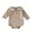 Khaki, variant on Ruyang Baby Girl Vintage Bubble Romper Doll Collar Long Sleeve Playsuit Toddler Plain Color Button Down Shirt Bodysuit