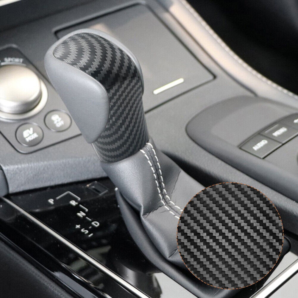 Carbon Fiber Gear Shift Knob Cover Sticker For Lexus IS, ES, GS, RC, NX, RX – Black
