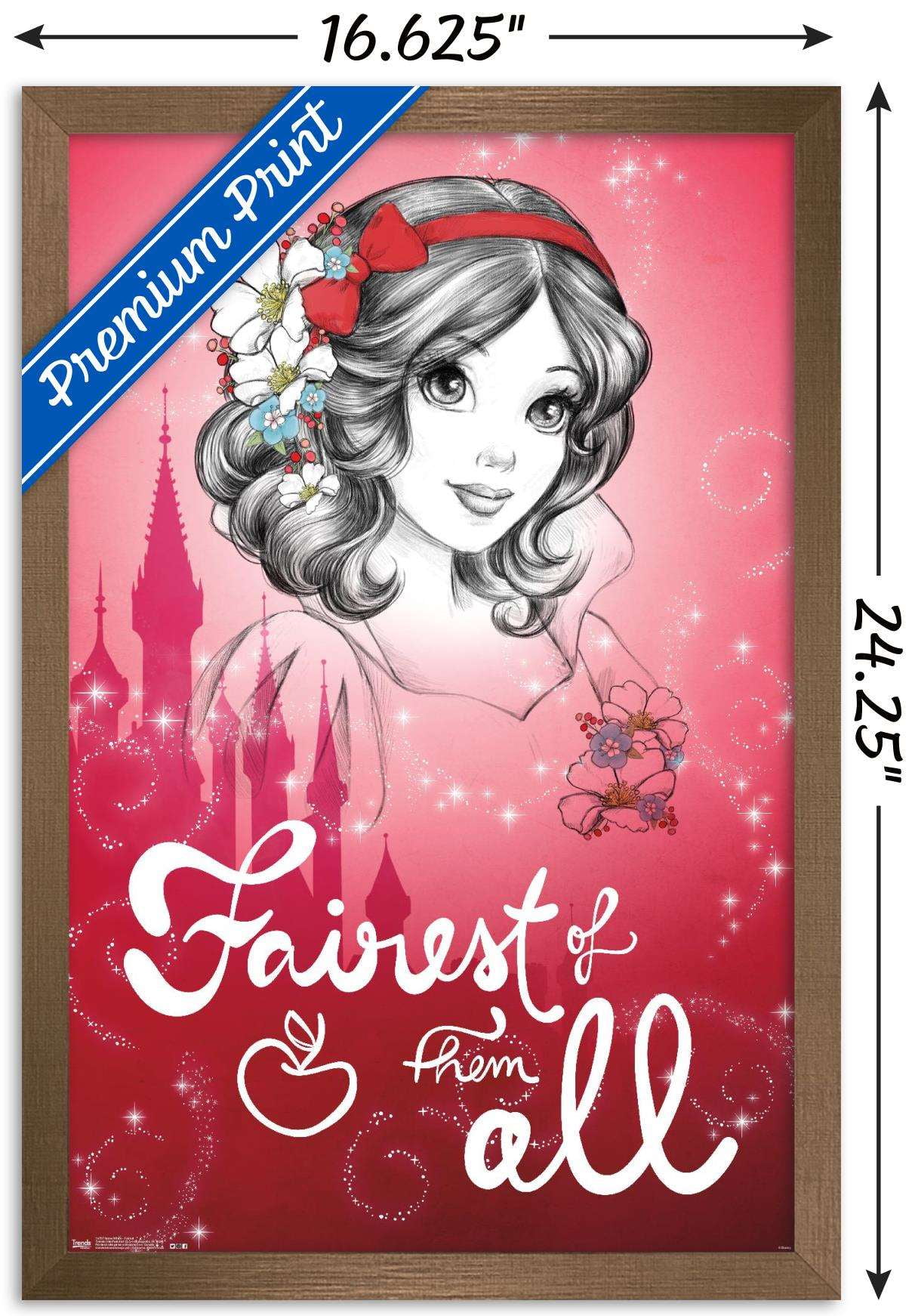 Disney Snow White and the Seven Dwarfs - Fairest of them All Wall Poster, 14.725" x 22.375", Framed