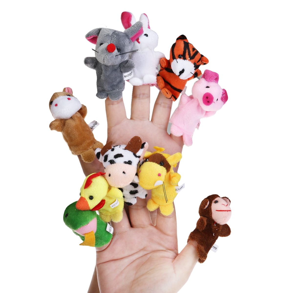 NUOBESTY Animal Finger Puppets Plush Finger Dolls Role Play Storytelling Game Props for Kids Children Story Time Playtime 5Pcs
