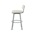 thumbnail image 3 of Amisco Staten 26 In. Swivel Counter Stool - Off White Faux Leather / Shiny Grey Metal, 3 of 9
