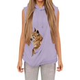 thumbnail image 5 of Stralyhd Cat Dog Pouch Hoodie for Women Cozy Soft Sweatshirt Fleece Pet Care Hoodie Sleeveless Animal Holder Pullover with Pet Pocket Purple 3XL, 5 of 5