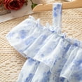 thumbnail image 5 of Tfken Toddler Kids Girls Dress Casual Floral Print A-Line Off The Shoulder Daily Wear Dresses Blue Size 2-3 Years, 5 of 9