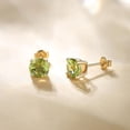 thumbnail image 2 of Gems&Jewels 2.00 Ctw Round Cut Green Peridot Women Stud Earrings 14K Yellow Gold Finish, 2 of 2