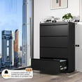 SUNCROWN 4 Drawer Lateral Metal File Storage with Lock for