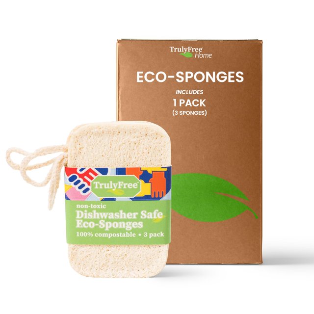 Esponjas limpiadoras Truly Free Natural 100% Organic Luffa x3