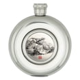 thumbnail image 1 of Tyrannosaurus Rex In Chinese Ink Painting Trex Round Stainless Steel 5oz Hip Drink Flask, 1 of 3