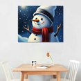thumbnail image 2 of Nawypu Christmas Snowman Santa Canvas Art - Home Decor Wall Art Print Poster Painting Large, 2 of 4
