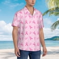 thumbnail image 3 of Honeii Breast Cancer Awareness 1 Print Men’s Hawaiian Shirt,Classic Button-Down Short Sleeve Shirt, for Beach, Vacation, and Outdoor Activities,XX-Large, 3 of 7