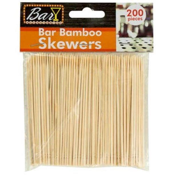 4" Natural Bamboo Wood Bar/Party Skewer Picks 200 pack Great for