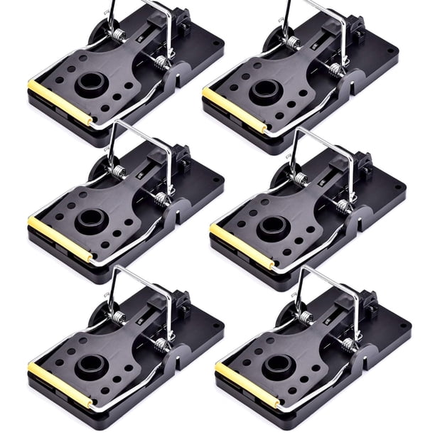 6 trampas para ratones de 9,7 x 4,6 x 5,5 cm, trampas para ratones con resorte de alta potencia, trampas para ratones sensibles para el control de plagas, herramientas para matar roedores