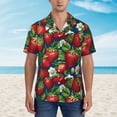 thumbnail image 2 of Balery Strawberry2 Camisas hawaianas de manga corta para hombre, camisas playeras de corte holgado, camisas de vacaciones con botones,XX-Large, 2 of 7