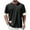 Black, variant on European Color Blocked Round Neck Business Men Casual Loose Comfortable Short Sleeved T Shirt Shirt Set Men L