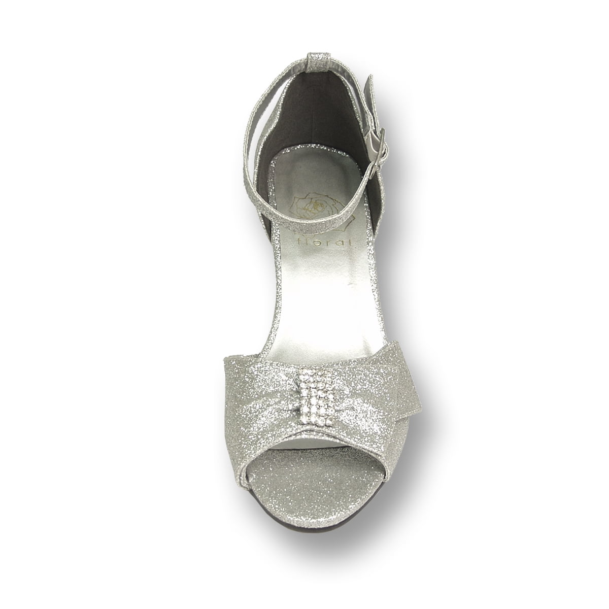 FLORAL Elisa Women's Wide Width Evening Dress Shoes for Wedding, Prom, & Dinner SILVER 11