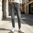 thumbnail image 2 of QIYAGBSA Women's Straight Leg Jeans High Waisted Button Fly Five Pocket Denim Casual Everyday Wear (Gray, 2XL), 2 of 6