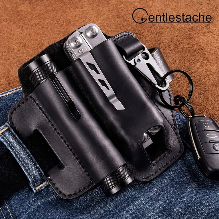 Gentlestache Multitool Leather Sheath for Belt EDC Organizer Leather Sheath Walmart