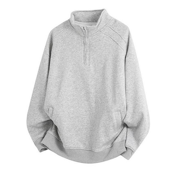 pstuiky Camisas de manga larga de invierno para hombre, Sudadera deportiva de manga larga con bolsillo y color liso para hombre camisetas de hombre m