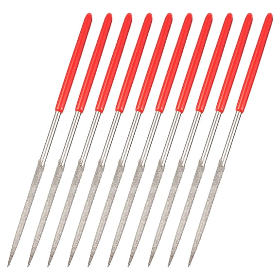 Uxcell 3mm x 140mm Lapidary Jeweler Round Tail Diamond Needle Files 10 Pcs