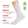 thumbnail image 6 of Cotton Crew Socks for Women White 6 Pairs Size 10-13, 6 of 8