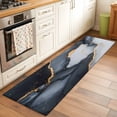 thumbnail image 2 of 2'x6' Rug Runners for Hallways Kitchen, Marble Black Non Slip Entryway Beside Floor Carpet Runner, Ink Painting Modern Abstract Art Washable Laundry Room Bedroom Throw Rugs Mat for Family Pet, 2 of 8