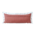 thumbnail image 4 of LR Home Ox Bay Hand-Woven Pink/White Bordered All-Natural Cotton Pillow Cover, 4 of 9