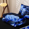 thumbnail image 5 of Erosebridal Dirt Bike Sport Zipper Queen Comforter Set with Fitted Sheet and 2 Pillowcases for Boys Men, Blue Graffiti Streak Print Zipper Bedding Set, Black Reversible, 4-Piece, 5 of 7