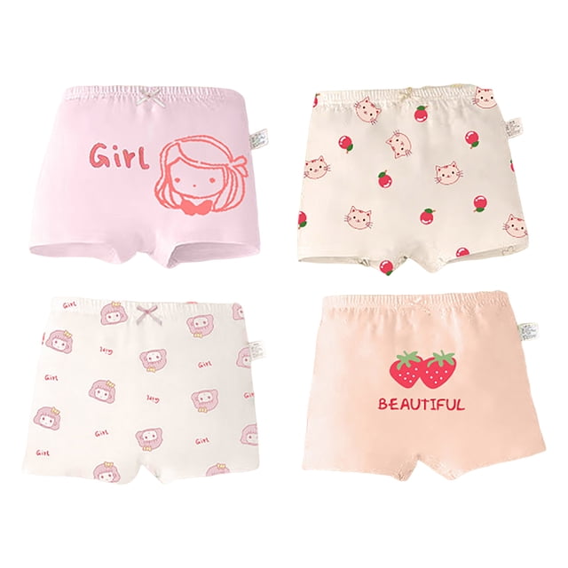 Akiihool Culottes Menstruelles pour Filles Culottes pour Adolescentes Sans Coutures Culottes pour Grande Fille Mode et Confortables Multipack (Rouge, 2-3 Ans)